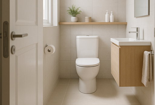 Closet terlihat dari luar kamar mandi